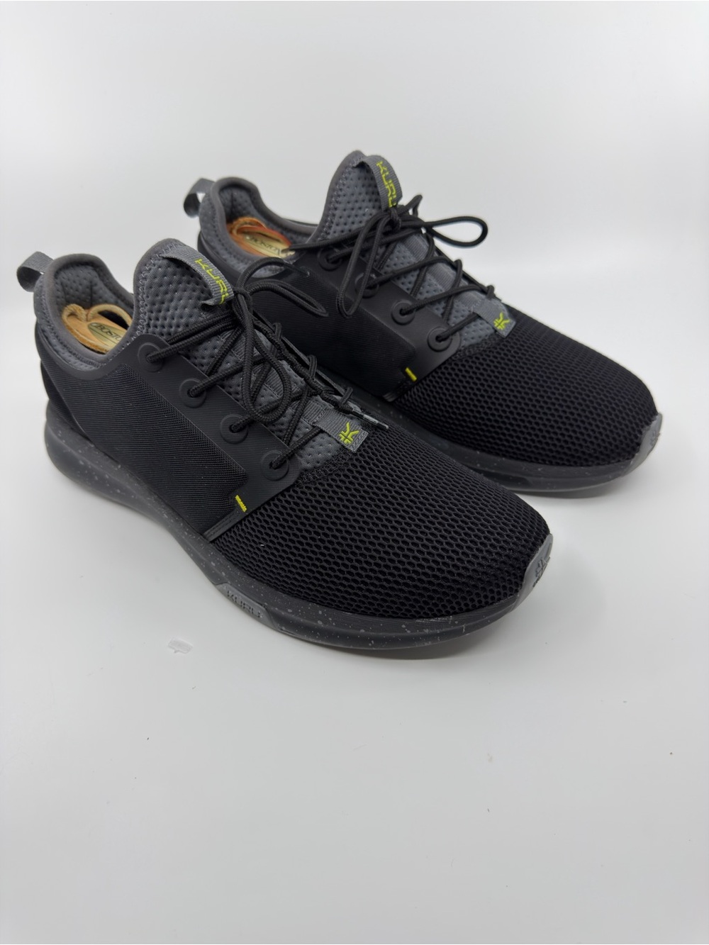 KURU Atom sneakers in the Jet Black-Citron colorway SZ 11.5